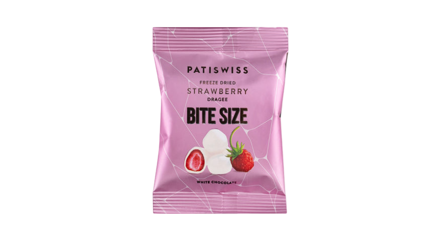 Patiswiss Beyaz Çikolata Kaplı Çilek Draje 30 g ,