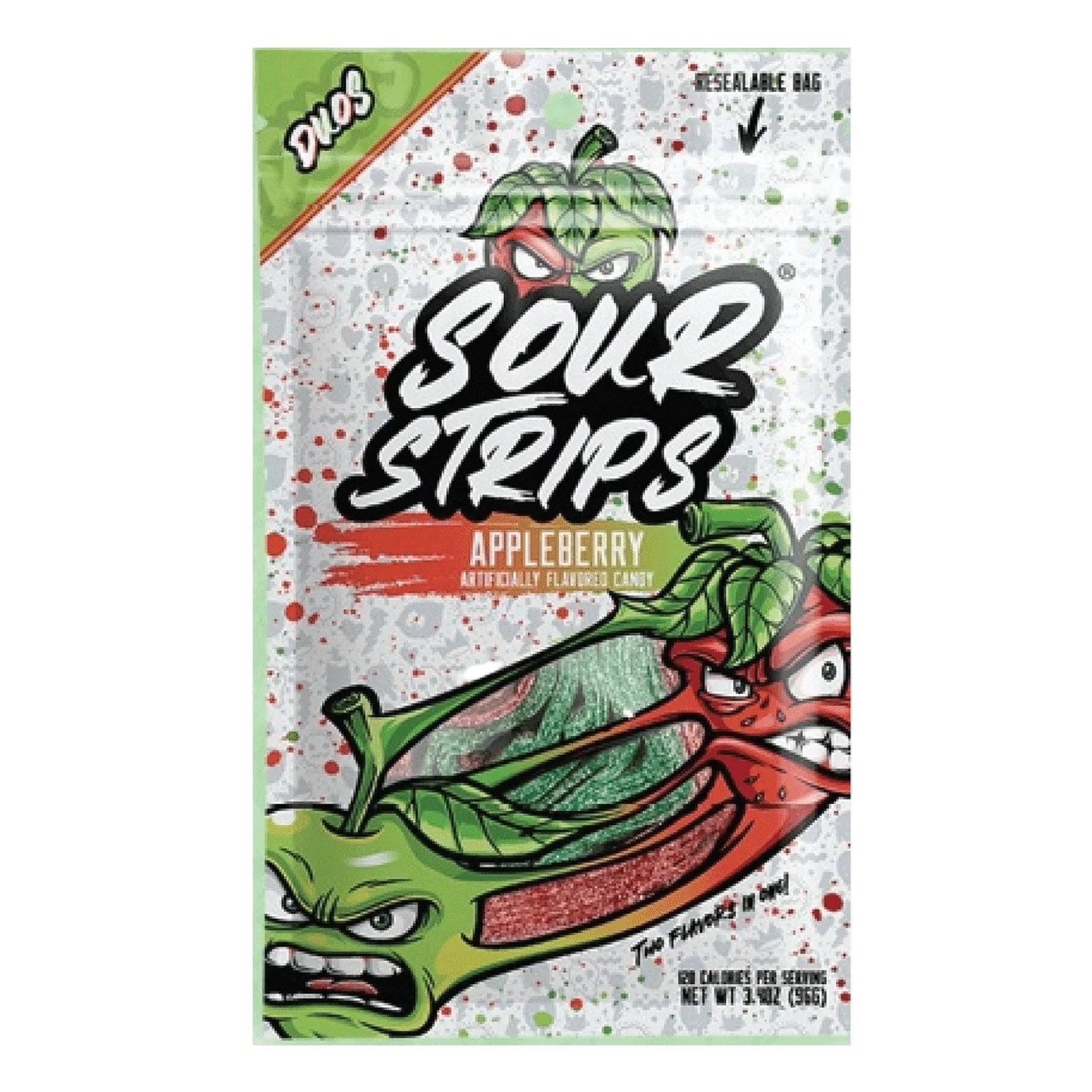 Sour Strips New Appleberry Flavor Sour Candy | 3.4oz