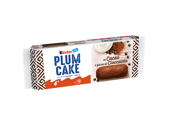 Kinder Plum Cake al Cacao e con Gocce di Cioccolato, Plumcake Preparato con Yogurt alla Greca 192gr