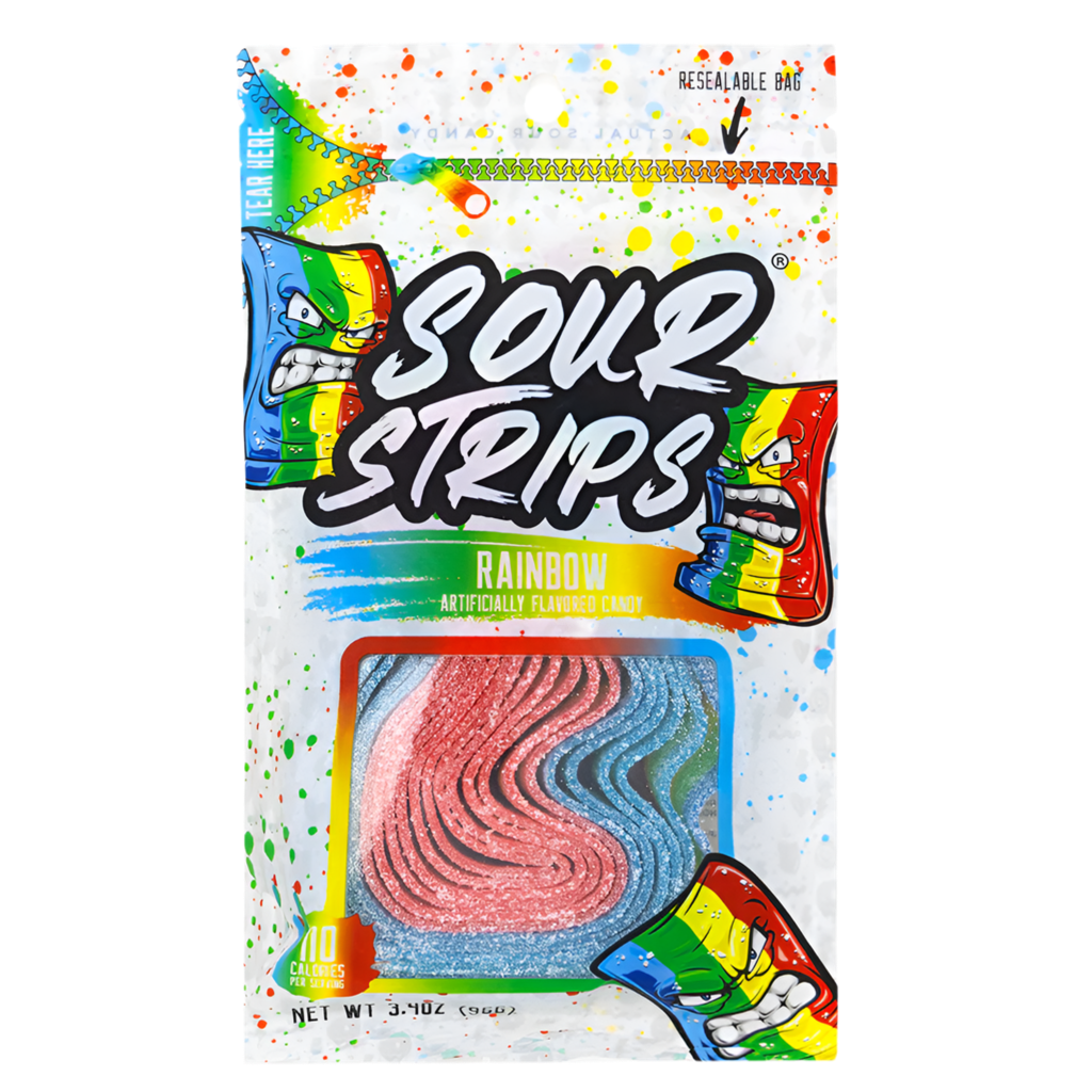 Sour Strips Rainbow Candy 96g