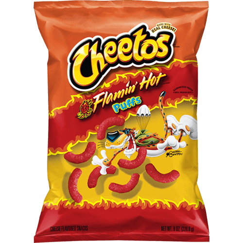 Cheetos Puffs Flamin' Hot Cheese Flavored Snacks, 8 oz