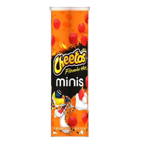 Cheetos Minis Flamin’ Hot Cheese Flavored Canister, 3.625 oz