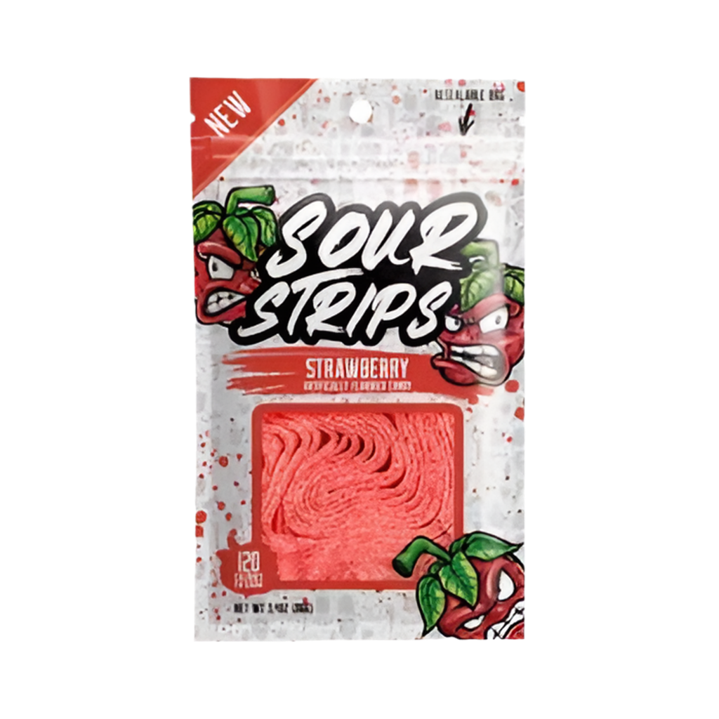 Strawberry Sour Strips Candy - 3.4oz