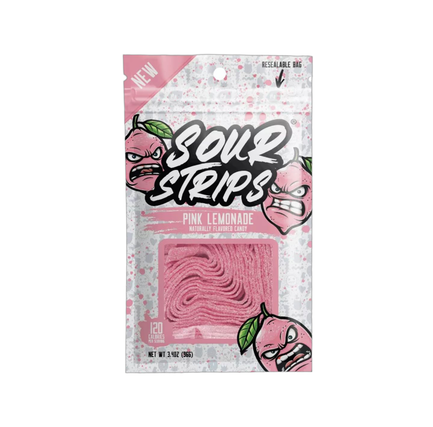 Sour Strips Pink Lemonade Candy Strips 3.7oz