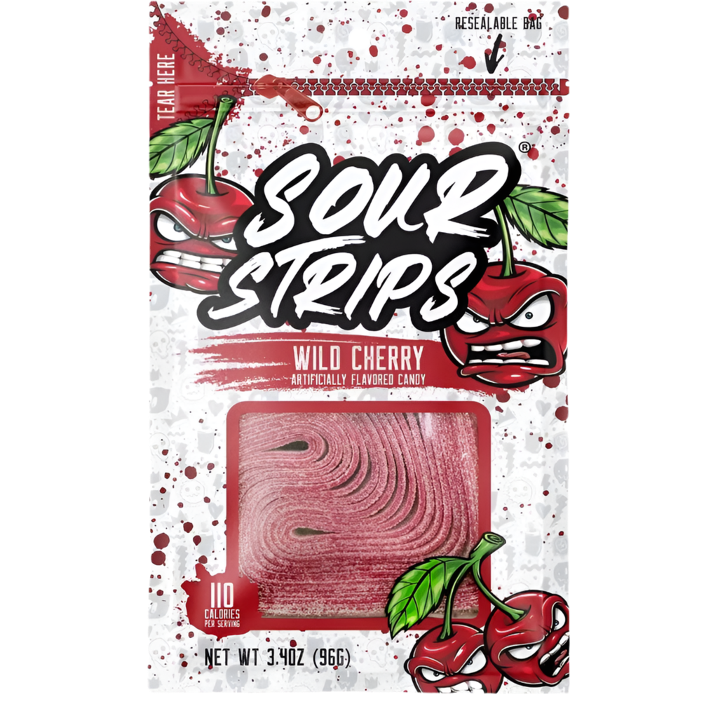 Sour Strips Wild Cherry Candy - 3.4oz