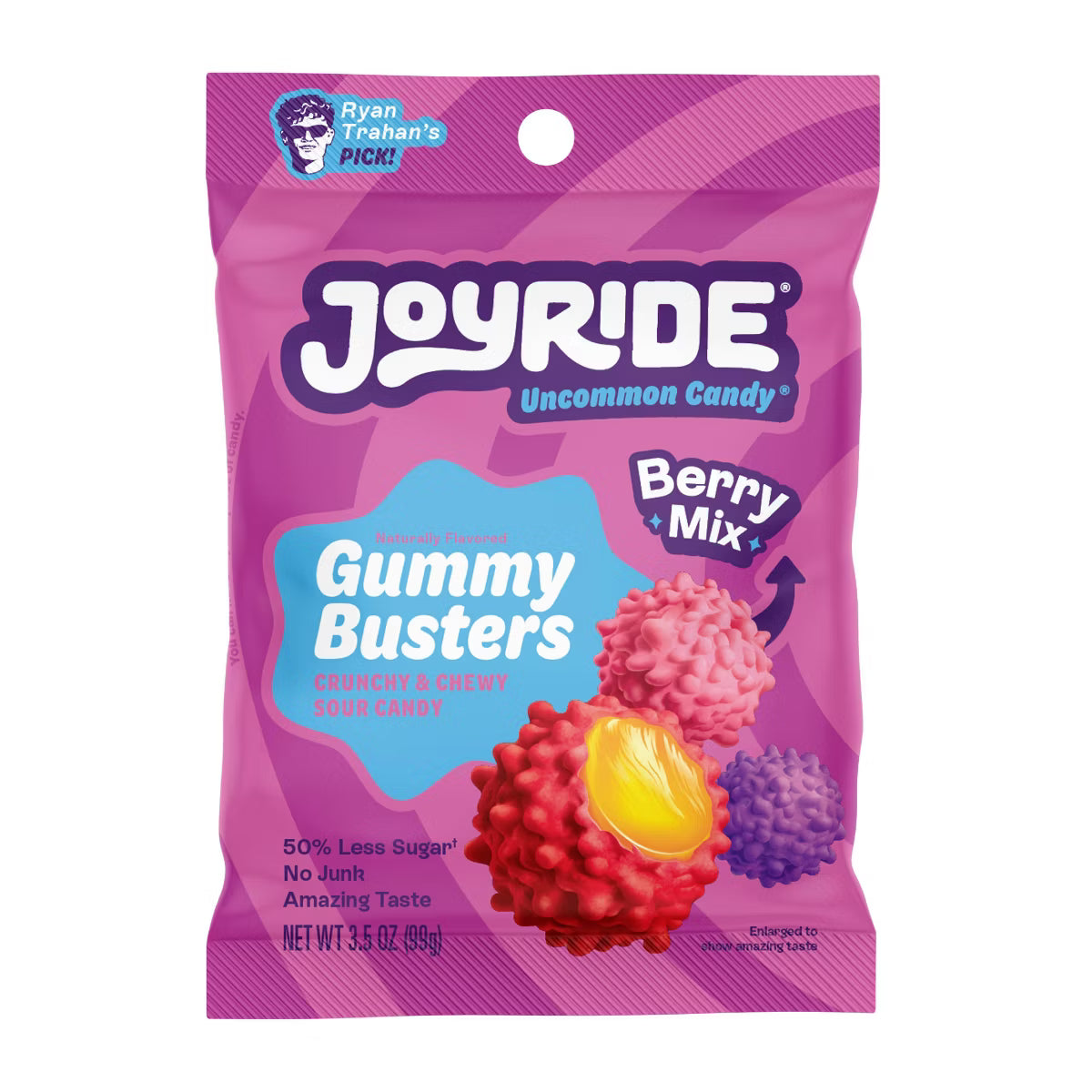 JOYRIDE Crunchy Gummy Candy - Busters Berry Mix - 3.5oz
