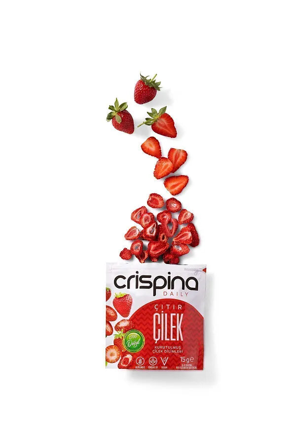 Crispina Daily 20 g strawberryDried Fruit Chips - Freezed and Dried, Natural, Vegan, Gluten Free