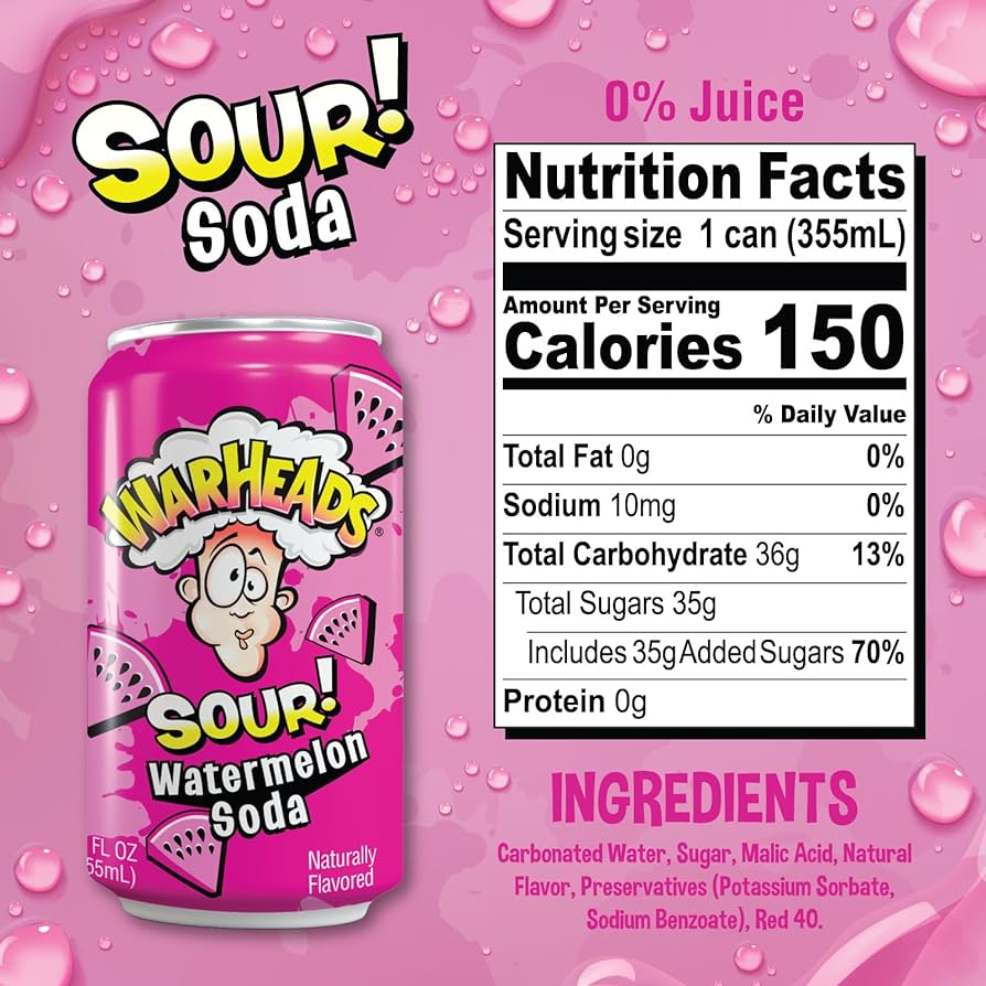 Warheads Sour Watermelon Soda