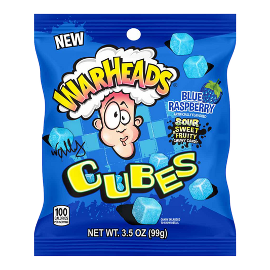 Warheads Sour Blue Raspberry Cubes (90g)