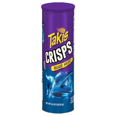 Takis Crisps Blue heat 5.5 oz Sharing Size Tray, Hot Chili Pepper & Lime Flavored Extreme Spicy Potato Crisps