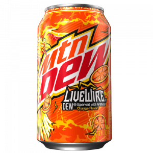 Mountain Dew Soda LiveWire Sparked With Orange Mtn Dew US version 355ml