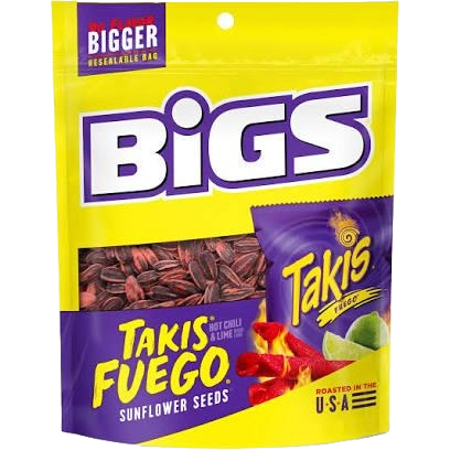 BIGS Takis Fuego Sunflower Seeds, Hot Chili Lime Flavor, Keto Friendly Snack, 5.35 oz
