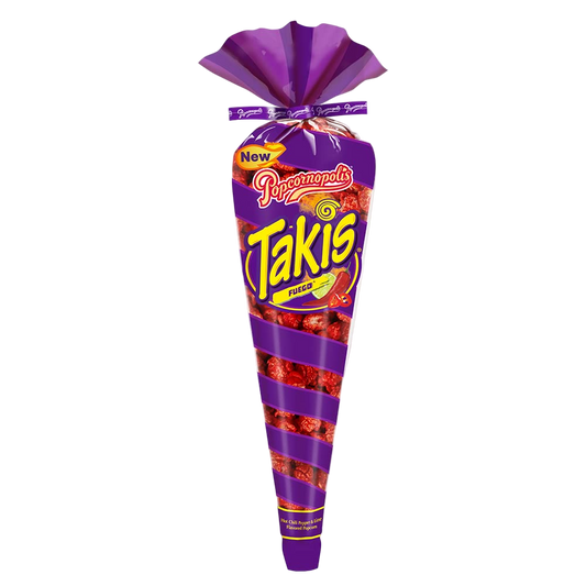 Popcornopolis Fuego Takis 1.75 oz Cone, Hot Chili Pepper & Lime Popcorn