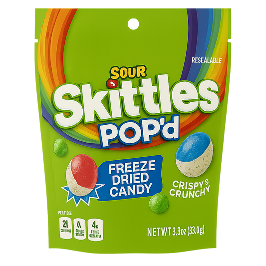Skittles Pop’d Sour – Freeze Dried Candy (Crispy & Crunchy)
