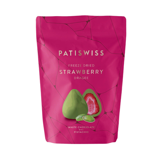 Pistachio White Chocolate Strawberry Dragee | PATISWISS