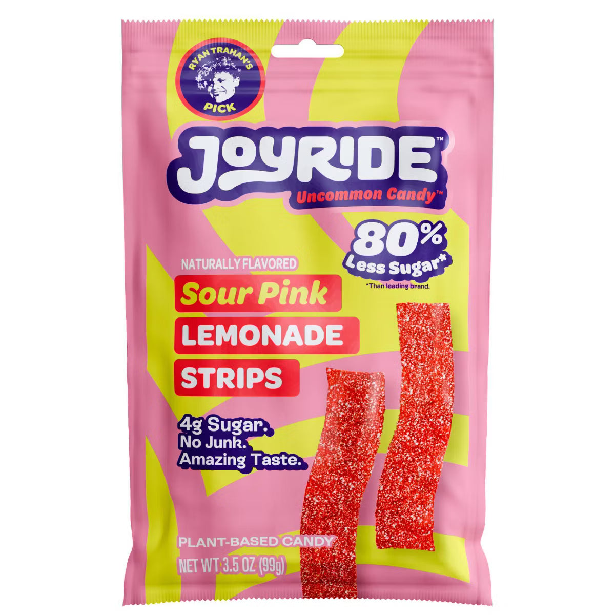 JOYRIDE Candy Sour Pink Lemonade Gummy Strips - 3.5oz